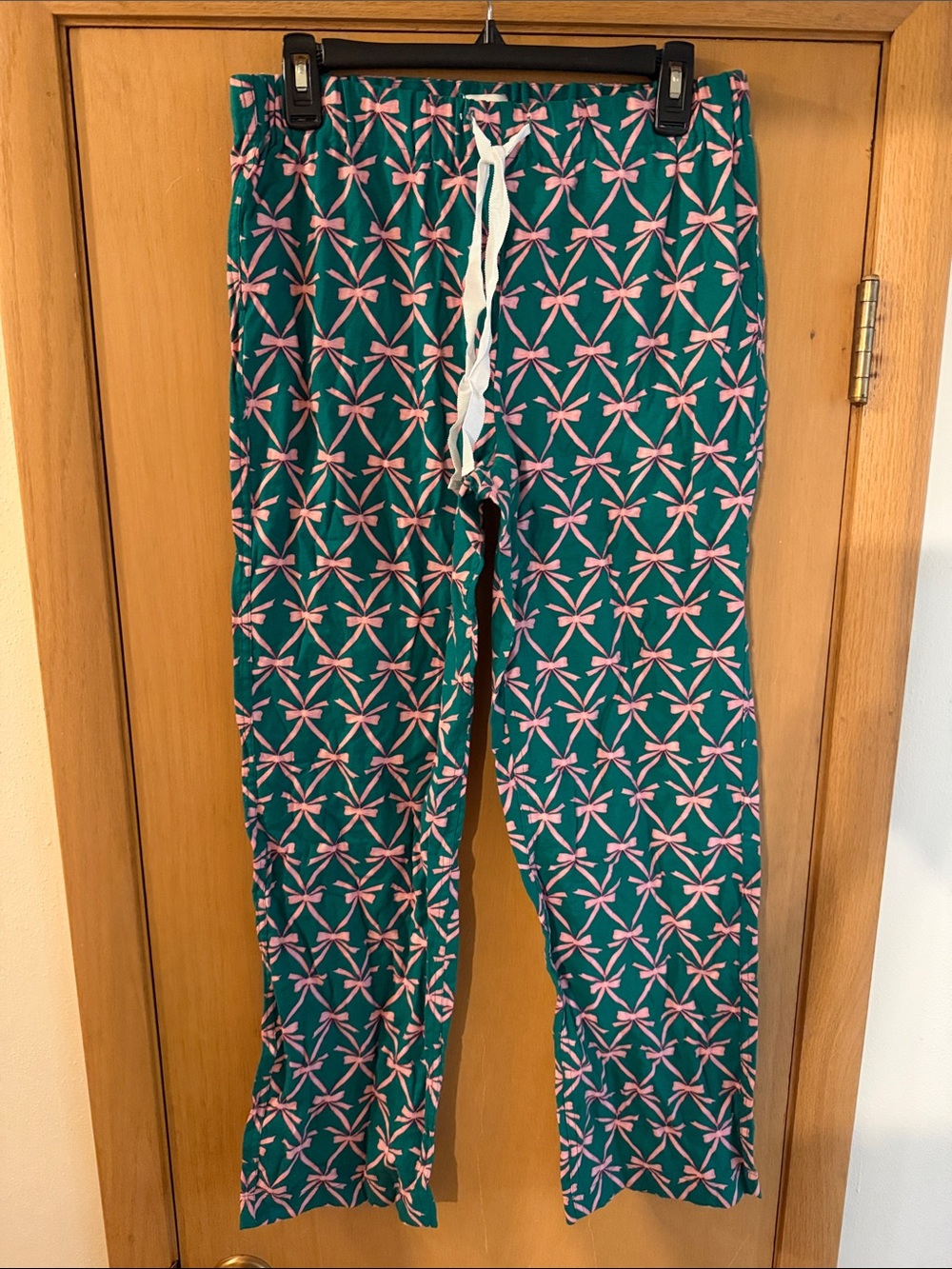 J. Crew Factory Women’s Flannel Bow Print Pajama Pant New Pink Green Small